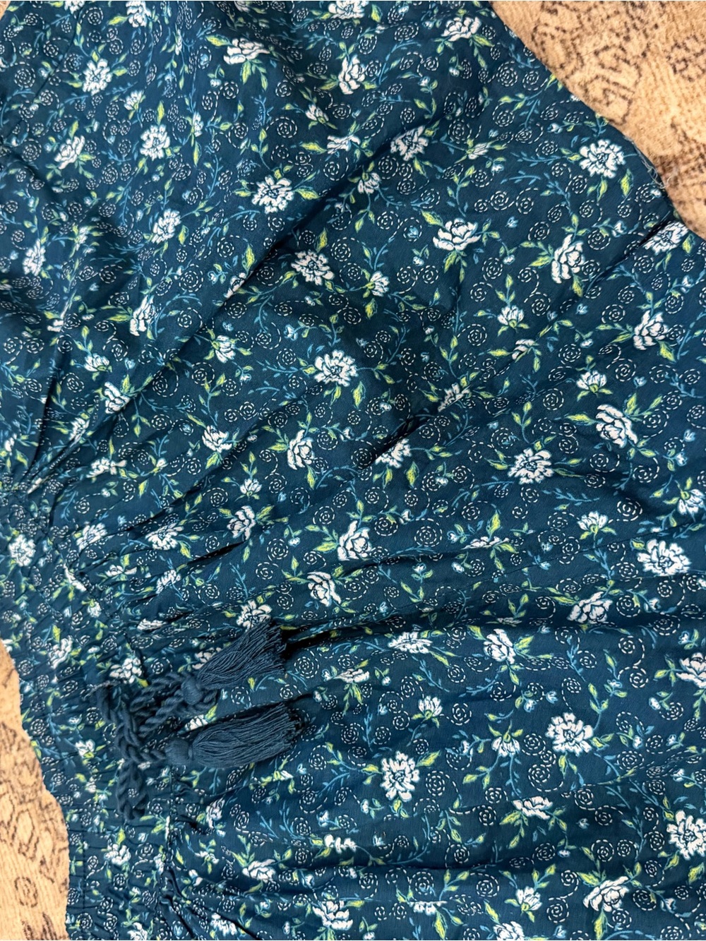 Old Navy Teal Floral shorts with Elastic Waist